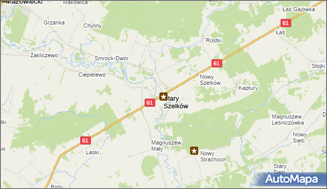 mapa Stary Szelków, Stary Szelków na mapie Targeo