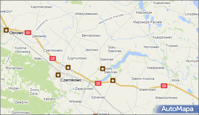 mapa Steklinek, Steklinek na mapie Targeo