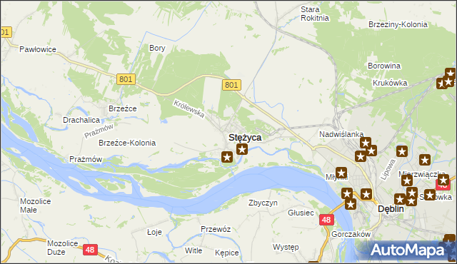 mapa Stężyca powiat rycki, Stężyca powiat rycki na mapie Targeo