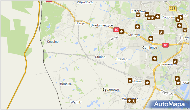 mapa Stobno gmina Kołbaskowo, Stobno gmina Kołbaskowo na mapie Targeo