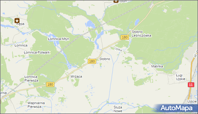 mapa Stobno gmina Trzcianka, Stobno gmina Trzcianka na mapie Targeo