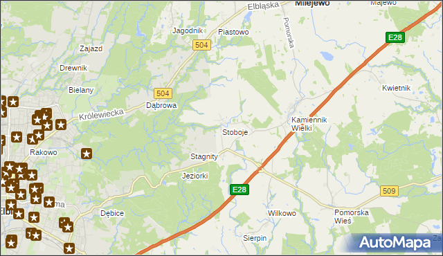 mapa Stoboje, Stoboje na mapie Targeo
