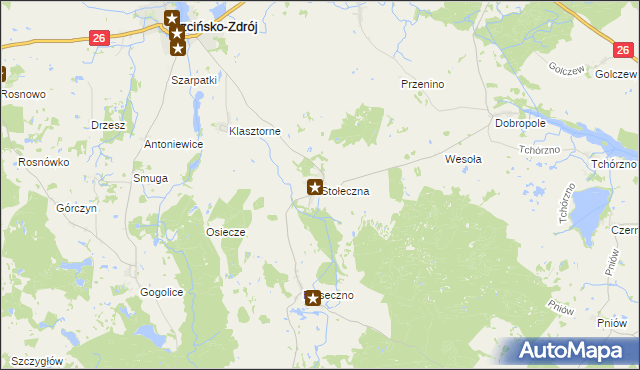 mapa Stołeczna, Stołeczna na mapie Targeo