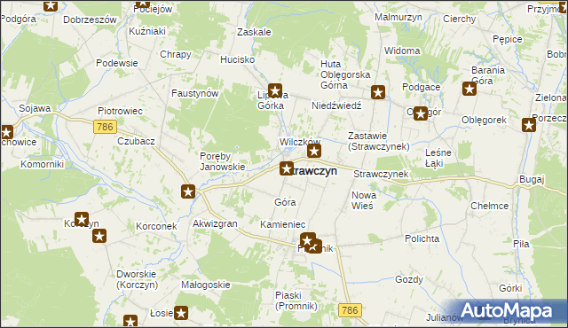 mapa Strawczyn, Strawczyn na mapie Targeo