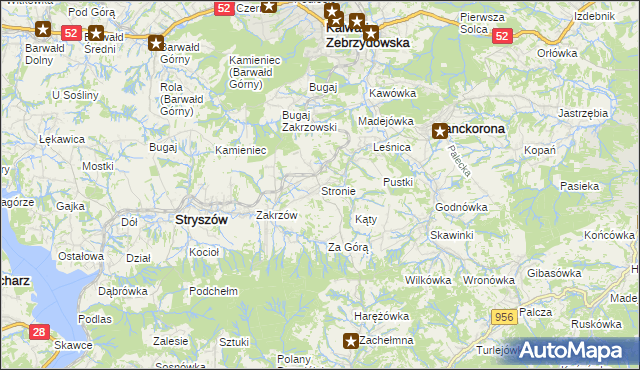 mapa Stronie gmina Stryszów, Stronie gmina Stryszów na mapie Targeo