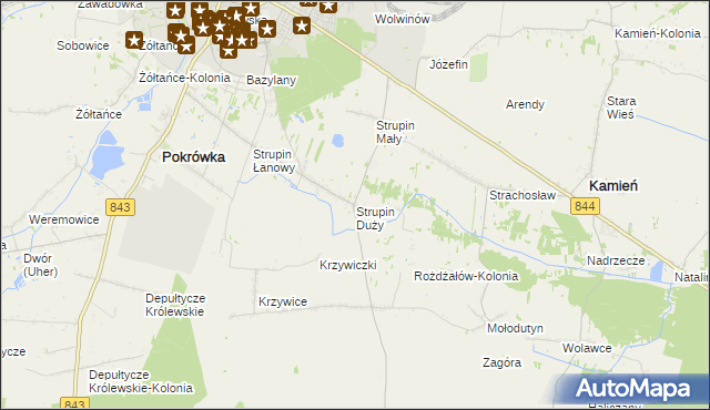 mapa Strupin Duży, Strupin Duży na mapie Targeo