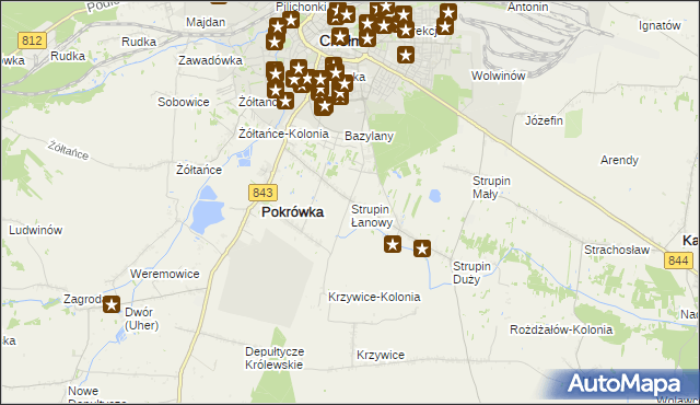 mapa Strupin Łanowy, Strupin Łanowy na mapie Targeo