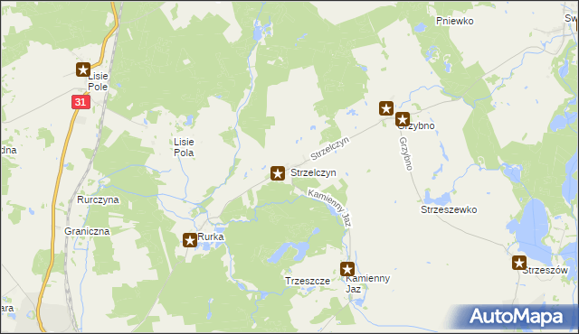 mapa Strzelczyn, Strzelczyn na mapie Targeo