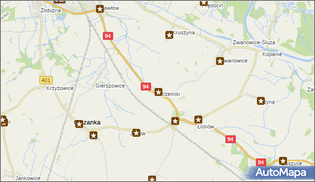 mapa Strzelniki gmina Lewin Brzeski, Strzelniki gmina Lewin Brzeski na mapie Targeo