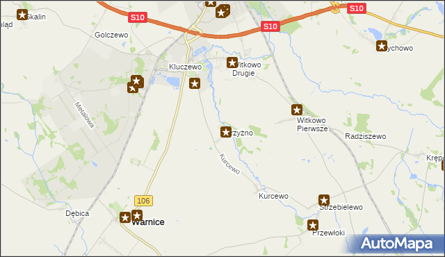 mapa Strzyżno, Strzyżno na mapie Targeo