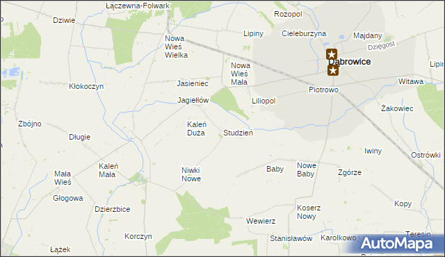 mapa Studzień, Studzień na mapie Targeo