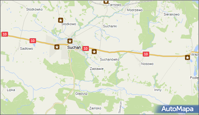 mapa Suchanówko, Suchanówko na mapie Targeo