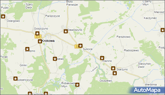 mapa Sulicice, Sulicice na mapie Targeo