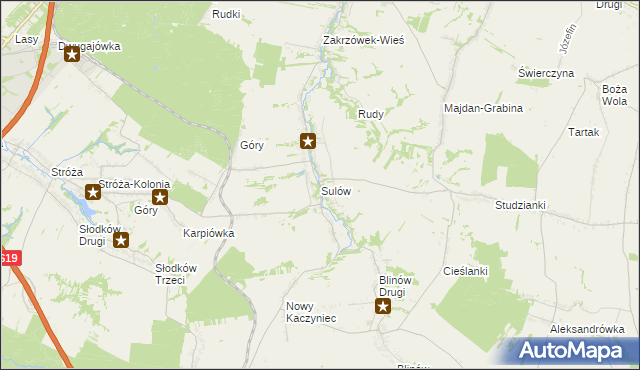 mapa Sulów, Sulów na mapie Targeo