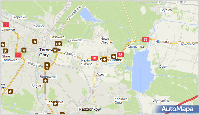 mapa Świerklaniec, Świerklaniec na mapie Targeo