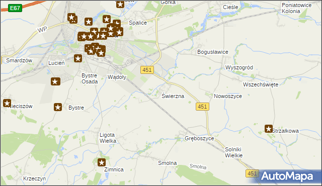 mapa Świerzna, Świerzna na mapie Targeo