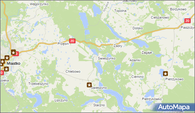 mapa Świeszynko, Świeszynko na mapie Targeo