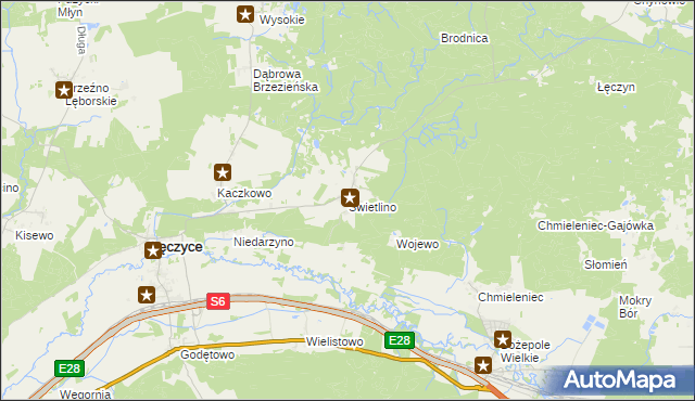 mapa Świetlino, Świetlino na mapie Targeo