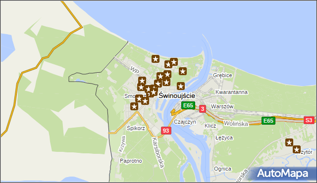 mapa Świnoujście, Świnoujście na mapie Targeo