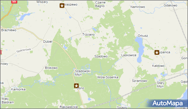 mapa Szadowo, Szadowo na mapie Targeo