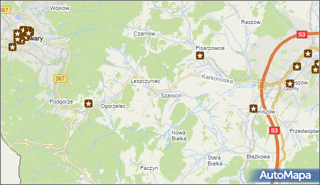 mapa Szarocin, Szarocin na mapie Targeo