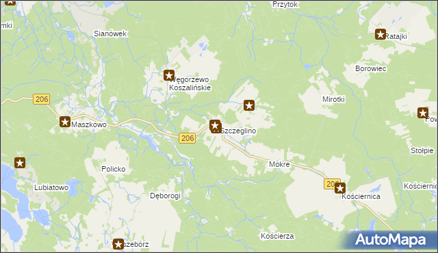 mapa Szczeglino, Szczeglino na mapie Targeo