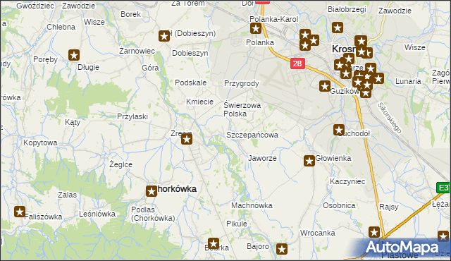 mapa Szczepańcowa, Szczepańcowa na mapie Targeo