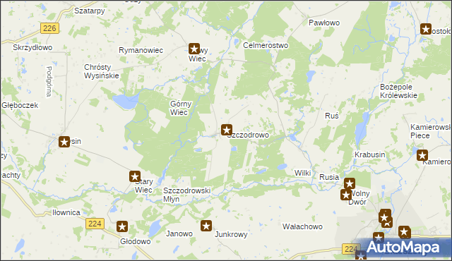 mapa Szczodrowo gmina Skarszewy, Szczodrowo gmina Skarszewy na mapie Targeo