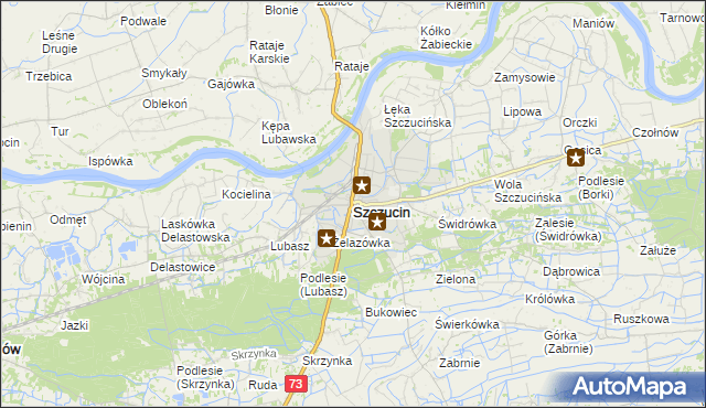 mapa Szczucin, Szczucin na mapie Targeo