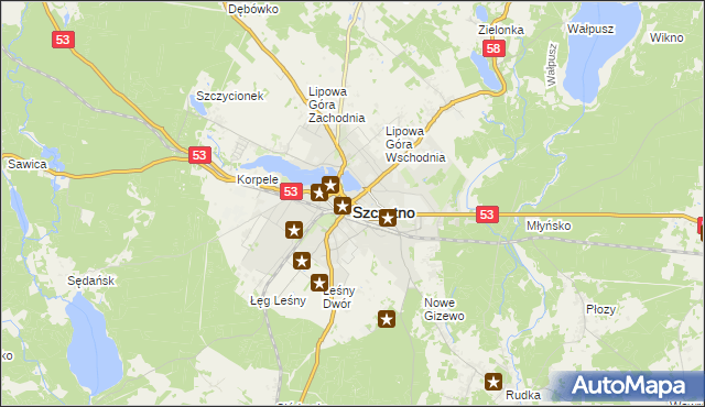 mapa Szczytno, Szczytno na mapie Targeo
