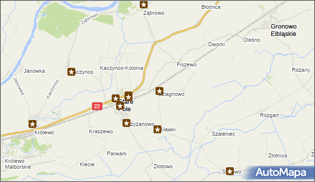 mapa Szlagnowo, Szlagnowo na mapie Targeo