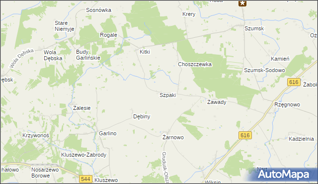 mapa Szpaki gmina Dzierzgowo, Szpaki gmina Dzierzgowo na mapie Targeo