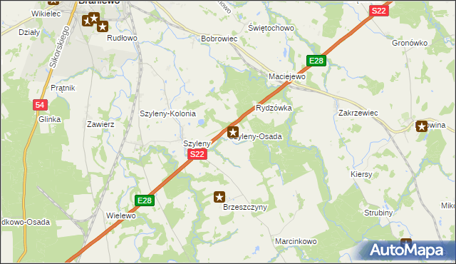 mapa Szyleny-Osada, Szyleny-Osada na mapie Targeo