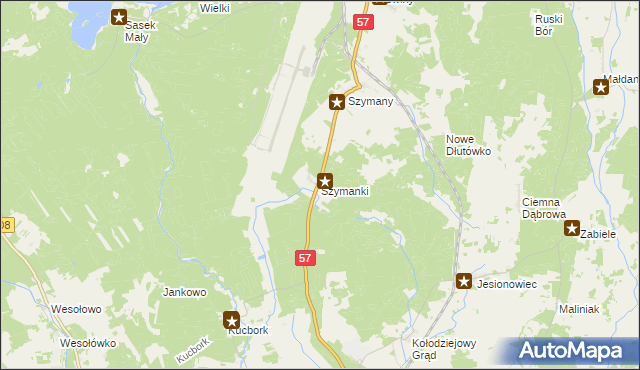 mapa Szymanki, Szymanki na mapie Targeo