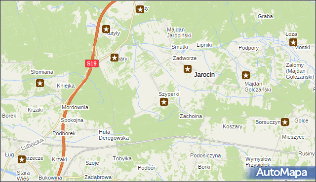 mapa Szyperki, Szyperki na mapie Targeo