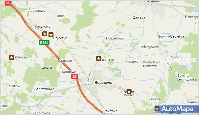 mapa Tarchalin, Tarchalin na mapie Targeo