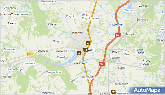 mapa Tarczyn powiat piaseczyński, Tarczyn powiat piaseczyński na mapie Targeo