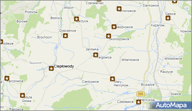 mapa Targowica, Targowica na mapie Targeo