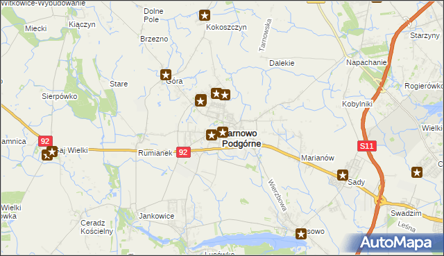 mapa Tarnowo Podgórne, Tarnowo Podgórne na mapie Targeo