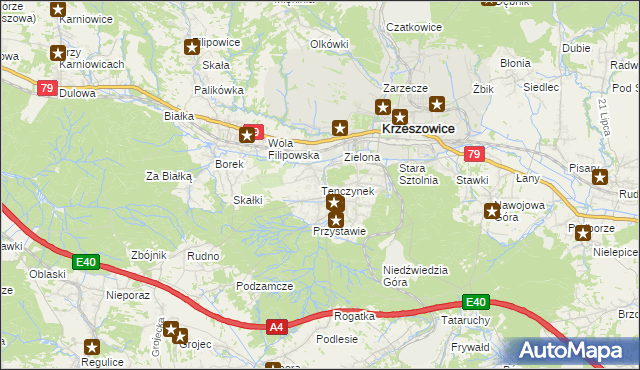 mapa Tenczynek, Tenczynek na mapie Targeo