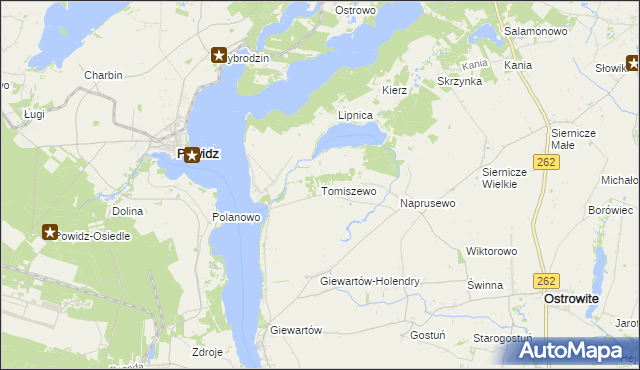 mapa Tomiszewo, Tomiszewo na mapie Targeo