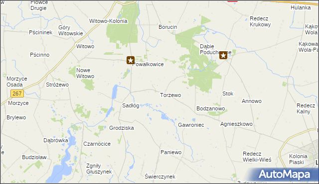 mapa Torzewo, Torzewo na mapie Targeo