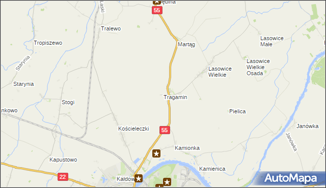 mapa Tragamin, Tragamin na mapie Targeo