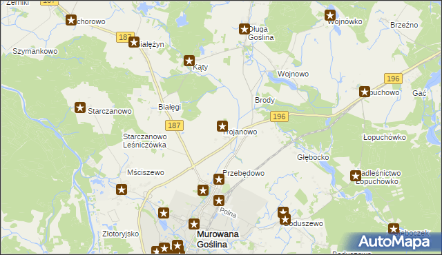 mapa Trojanowo gmina Murowana Goślina, Trojanowo gmina Murowana Goślina na mapie Targeo