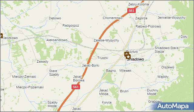 mapa Truszki gmina Śniadowo, Truszki gmina Śniadowo na mapie Targeo