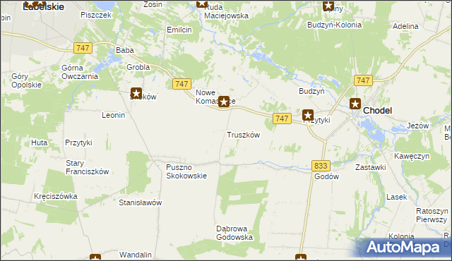 mapa Truszków, Truszków na mapie Targeo