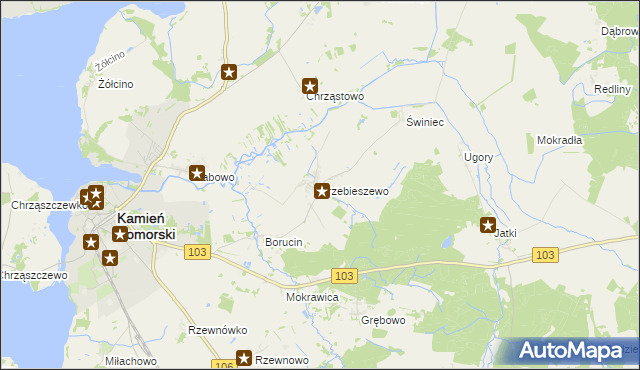 mapa Trzebieszewo, Trzebieszewo na mapie Targeo