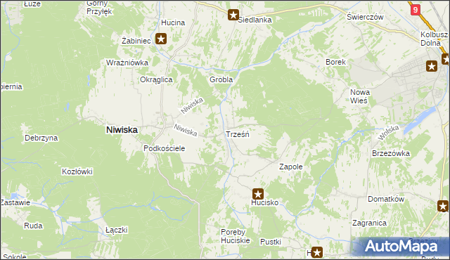 mapa Trześń gmina Niwiska, Trześń gmina Niwiska na mapie Targeo