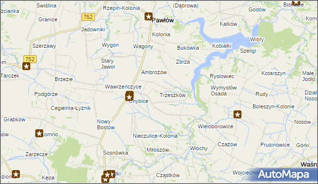 mapa Trzeszków, Trzeszków na mapie Targeo