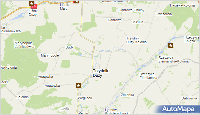 mapa Trzydnik Mały, Trzydnik Mały na mapie Targeo